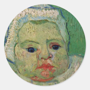 Pegatina Redonda Marcelle Roulin bebé por Vincent van Gogh