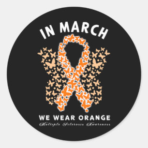 Pegatina Redonda March We Wee Naranja Ms Multiple Sclerosis Awarene