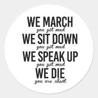 Pegatina Redonda Marcha Nos sentamos Hablamos