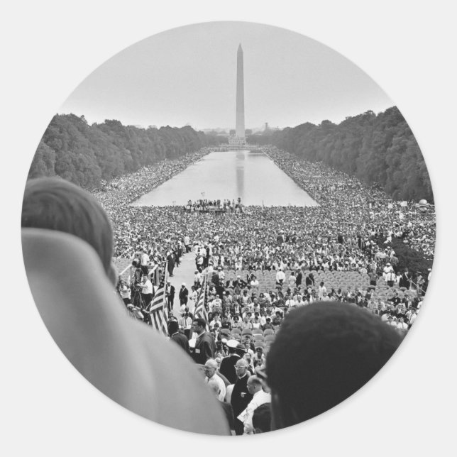 Pegatina Redonda Marcha por los derechos civiles de 1963 en Washing (Anverso)