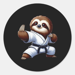 Pegatina Redonda Marcial japonés de artes marciales divertidas en K
