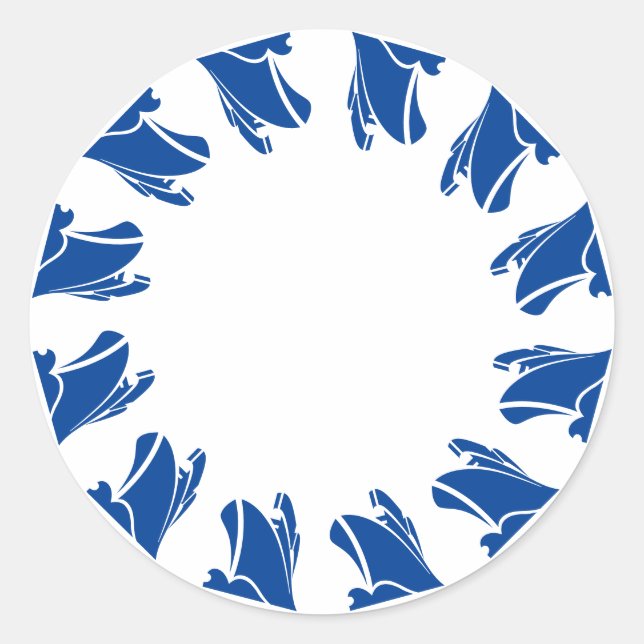 Pegatina Redonda Marco de borde azul náutico (Anverso)