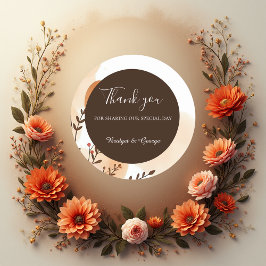 Pegatina Redonda Marco de color de agua elegante de color