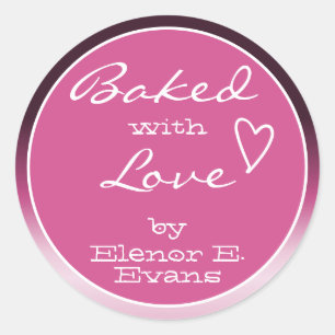 Pegatina Redonda Marco de degradado rosa morado de naranja fresco a