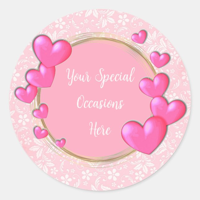 Pegatina Redonda Marco floral elegante: para cualquier ocasión (Anverso)