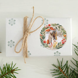 Pegatina Redonda Marco fotográfico acogedor para la guerra de vacac