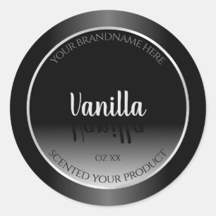 Pegatina Redonda Marco plateado de etiquetas de productos en blanco