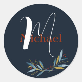 Pegatina Redonda Marco redondeado personalizado con ramificación