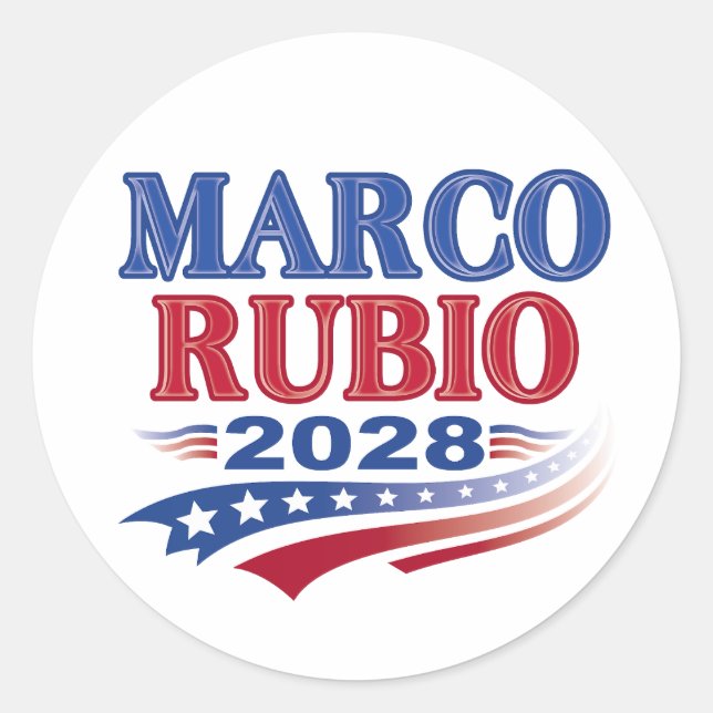 Pegatina Redonda Marco Rubio 2028 (3st) (Anverso)