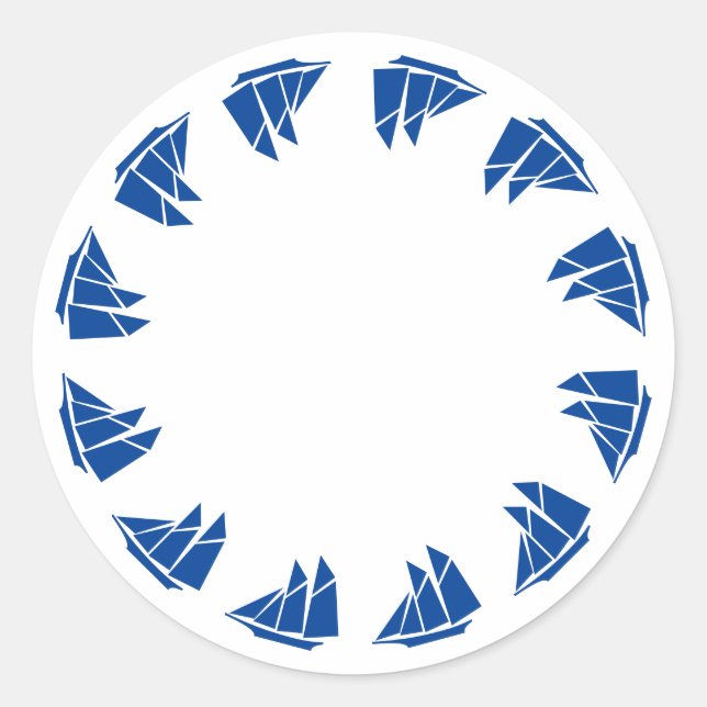 Pegatina Redonda Marcos blancos de nauta marco blanco en blanco fav (Anverso)