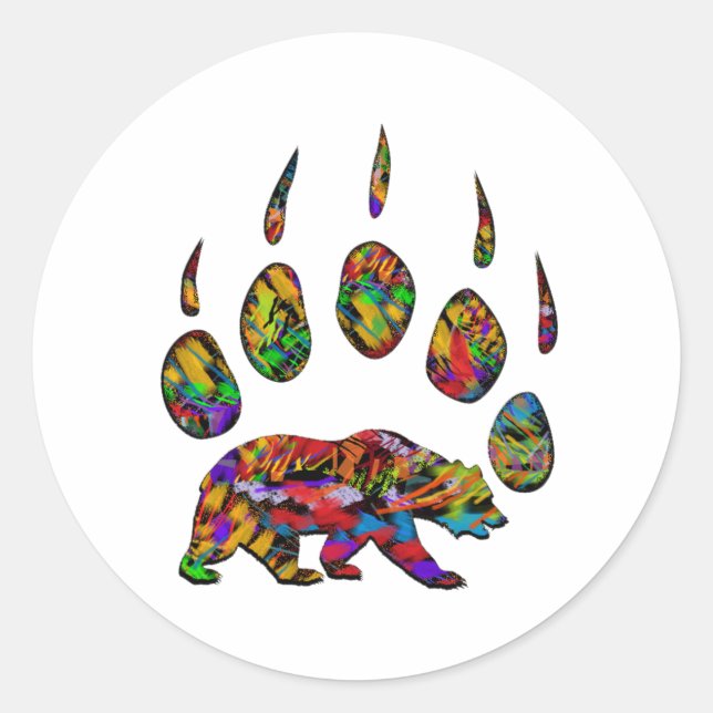 Pegatina Redonda Marcos del Grizzly (Anverso)