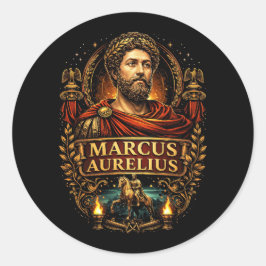 Pegatina Redonda Marcus Aurelius