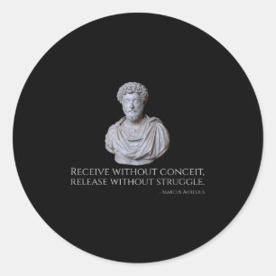 Pegatina Redonda Marcus Aurelius - Filosofía estal antigua de Roma 