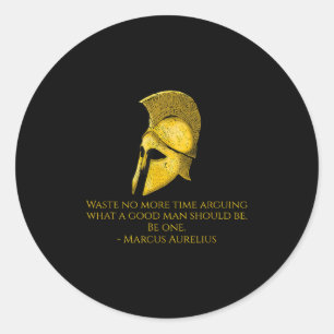 Pegatina Redonda Marcus Aurelius - Filosofía Estética Cita De Ser