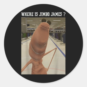 Pegatina Redonda Marcus El Gusano Dónde Está Jimbo James Meme