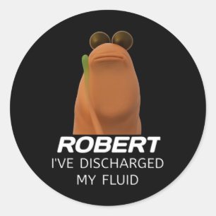 Pegatina Redonda Marcus El Gusano Robert He Descargado Mi Líquido G