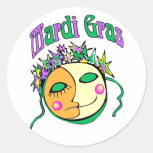 Pegatina Redonda MArdi Gras