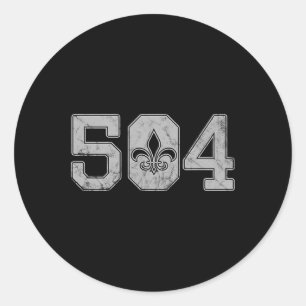Pegatina Redonda Mardi Gras 504 T Shirt Nola Nueva Orleans Louisian