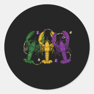 Pegatina Redonda Mardi Gras Crawfish Funny Retro Parade disfraz Adu
