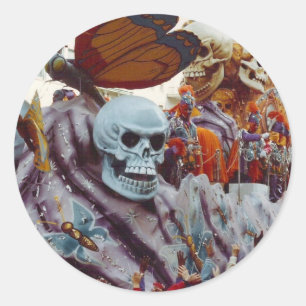 Pegatina Redonda Mardi Gras Float