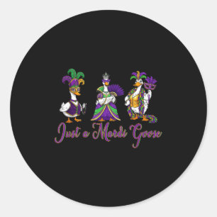 Pegatina Redonda Mardi Gras Goose 2026 Regalo Camiseta Divertida Ho