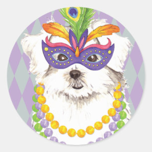Pegatina Redonda Mardi Gras Maltés