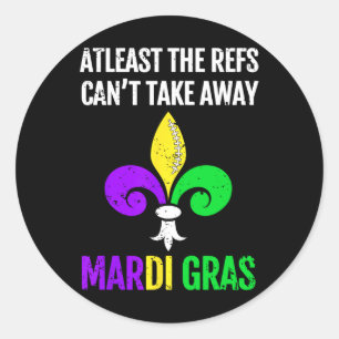 Pegatina Redonda Mardi Gras New Orleans Gracioso regalo de fútbol