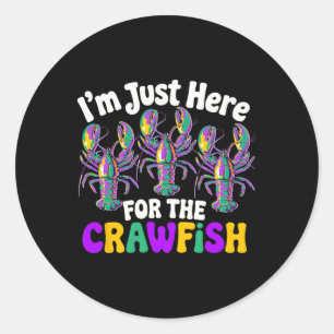 Pegatina Redonda Mardi Gras Nueva Orleans Estoy Acá Por El Crawf