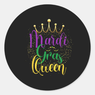 Pegatina Redonda Mardi Gras Queen Parade Disfraces Mujeres Fiestas 