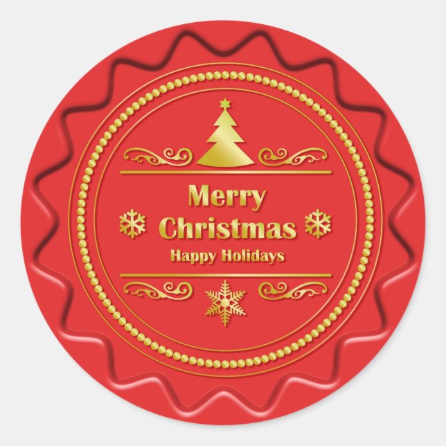 Pegatina Redonda Marea navideña (Anverso)