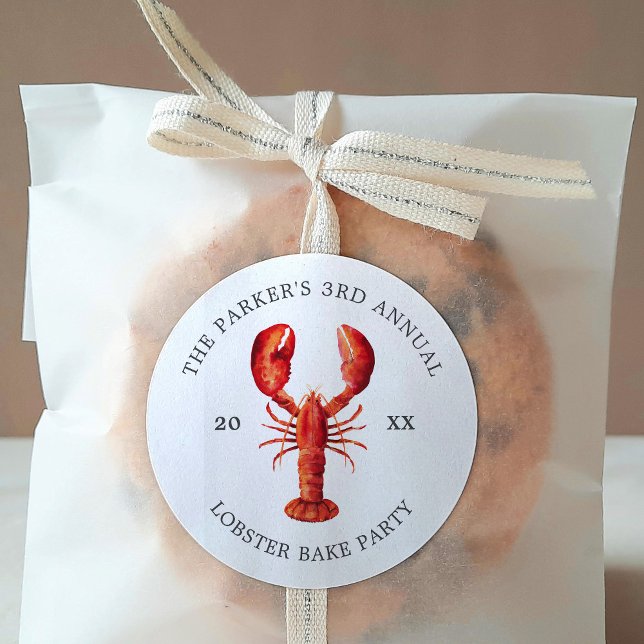 Pegatina Redonda Marea roja | Bake de langosta (Subido por el creador)