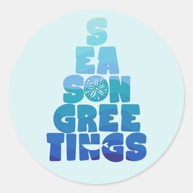 Pegatina Redonda Mares Y Saludos De Playa (Anverso)