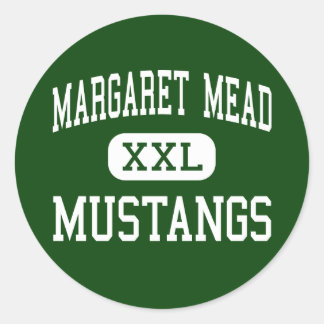 Pegatina Redonda Margaret Mead - Mustangs - Aldea Elk Grove
