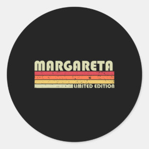 Pegatina Redonda Margareta Nombre Personalizado Retro Vintage 80s 9