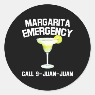 Pegatina Redonda Margarita Emergencia Mexicana Fiesta Funny Cinco D