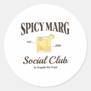 Pegatina Redonda Margarita Est. Club Social De Tequila W En 1983