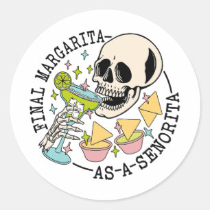 Pegatina Redonda Margarita Final Como Una Briada De Un Equipo De Ca