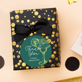 Pegatina Redonda Margarita verde moderna Fiesta Fiesta fiesta de cu