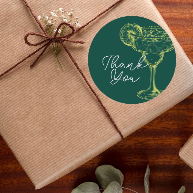 Pegatina Redonda Margarita verde moderna Fiesta Fiesta fiesta de cu (Subido por el creador)