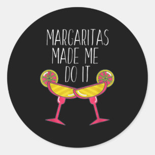 Pegatina Redonda Margaritas Me Hizo Hacerlo Camisa, Cebera Graciosa