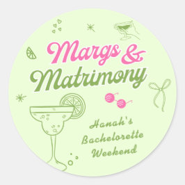 Pegatina Redonda Margs and Matrimony Bachelorette