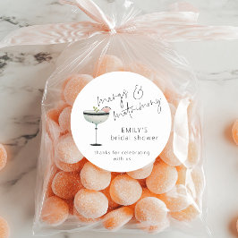 Pegatina Redonda Margs Matrimonia minimalista Gracias Ducha Bridal