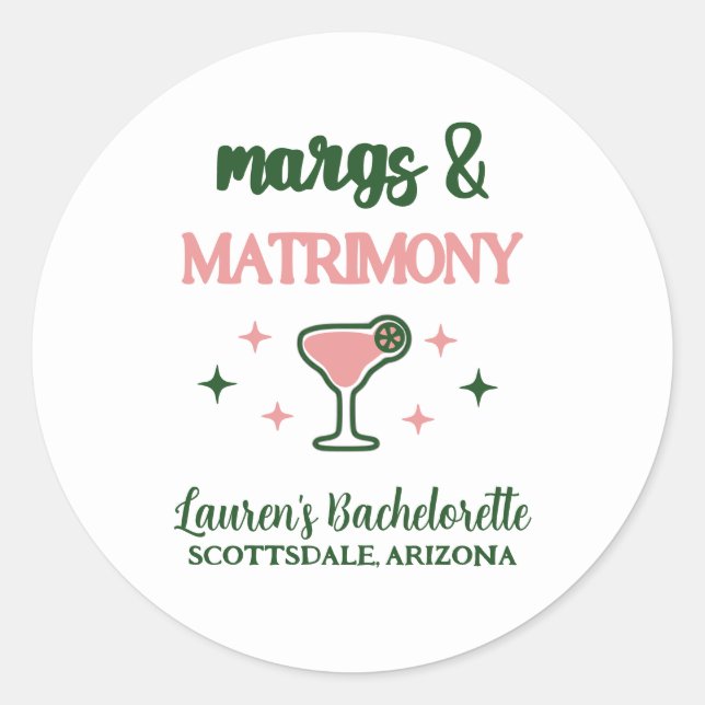 Pegatina Redonda Margs y Matrimonio (Anverso)