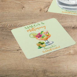 Pegatina Redonda Margs y Matrimonio Tequila y Fiesta Despedida de S