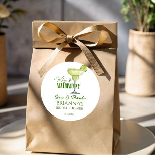 Pegatina Redonda Margs y monogramas de boda para ducha de regalos
