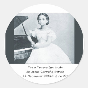 Pegatina Redonda María Teresa Gertrudis de Jesús Carreño García