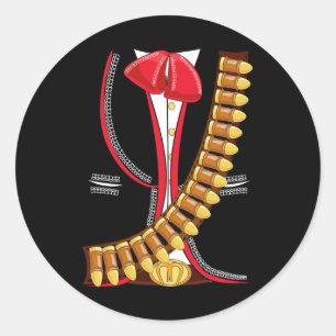 Pegatina Redonda Mariachi Charro México Cinco De Mayo Costume Shir