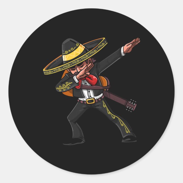 Pegatina Redonda Mariachi Cinco De Mayo Costume Tee (Anverso)