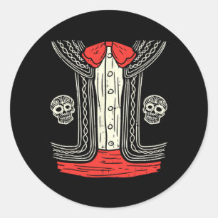 Pegatina Redonda Mariachi mexicana disfraz de Halloween México traj