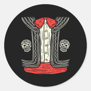 Pegatina Redonda Mariachi mexicana disfraz de Halloween México traj